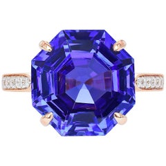 Paolo Costagli 18 Karat Rose Gold 9.54 Carat Tanzanite and Diamond Ring