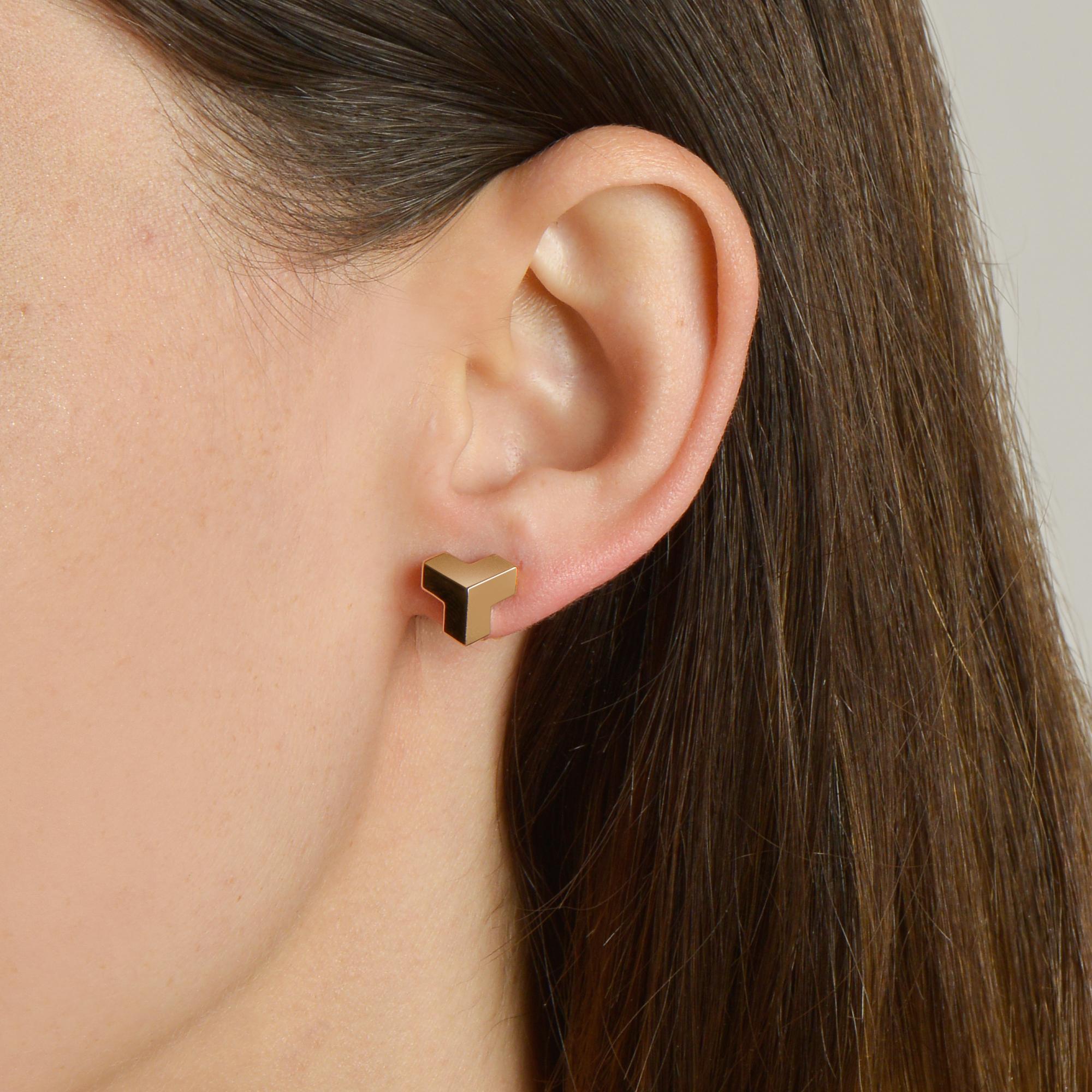 Women's or Men's Paolo Costagli 18 Karat Rose Gold 'Brillantissimo' Stud Earrings, Petite