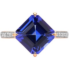 Paolo Costagli 18 Karat Rose Gold Tanzanite 4.30 Carat and Diamond Ring
