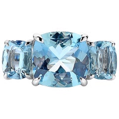 Paolo Costagli 18 Karat White Gold 4.87 Carat Aquamarine and Diamond Ring Paolo Costagli 18 Karat White Gold 4.87 Carat Aquamarine and Diamond Ring