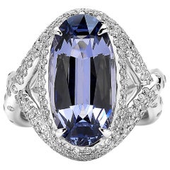 Paolo Costagli 18 Karat White Gold 7.09 Carat Long Spinel and Diamond Ring Paolo Costagli 18 Karat White Gold 7.09 Carat Long Spinel and Diamond Ring