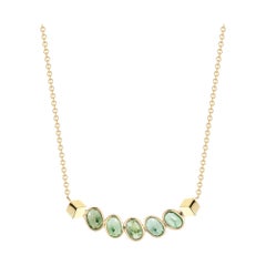 Paolo Costagli 18 Karat Yellow Gold Green Sapphire Ombré Pendant Necklace