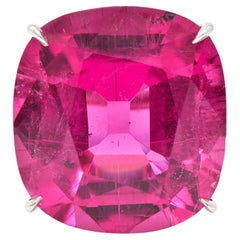 Paolo Costagli 31.81 Carats Substantial Pink Tourmaline Diamond Platinum Ring