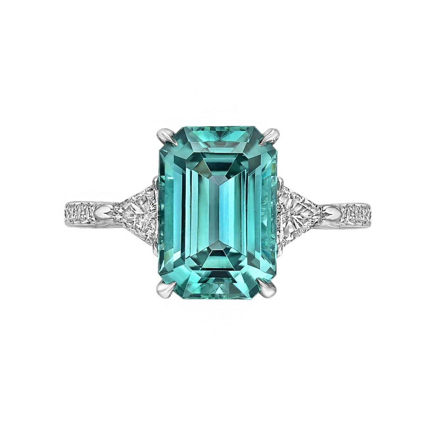 Paolo Costagli Green-Blue Tourmaline Diamond Ring at 1stDibs | blue  tourmaline engagement ring, blue tourmaline ring, tourmaline rings for sale