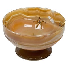Paolo Costagli New York Banded Agate Bowl Gilt Silver & Gem-Set Starfish