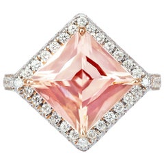 Paolo Costagli 3.65 Carat Pastel Morganite and Diamond 18 Karat Rose Gold Ring