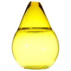 Paolo Crepax, Asimmetrico Vase in Bright Yellow Incalmo Murano Glass, Signed