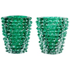 Paolo Crepax Murano Green Glass Vase