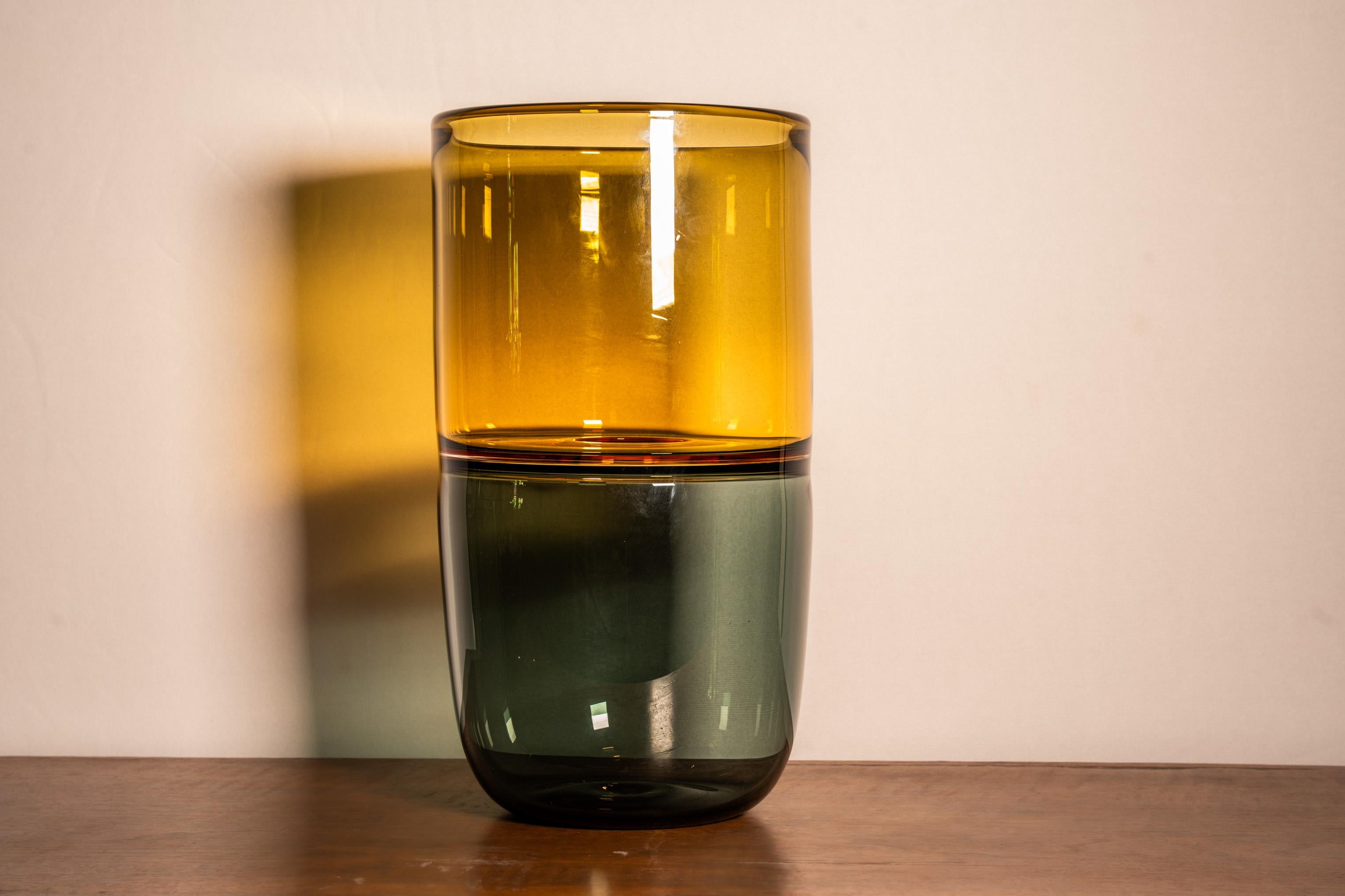 Mid-Century Modern Paolo Crepax vaso ad incalmo in vetro di Murano For Sale