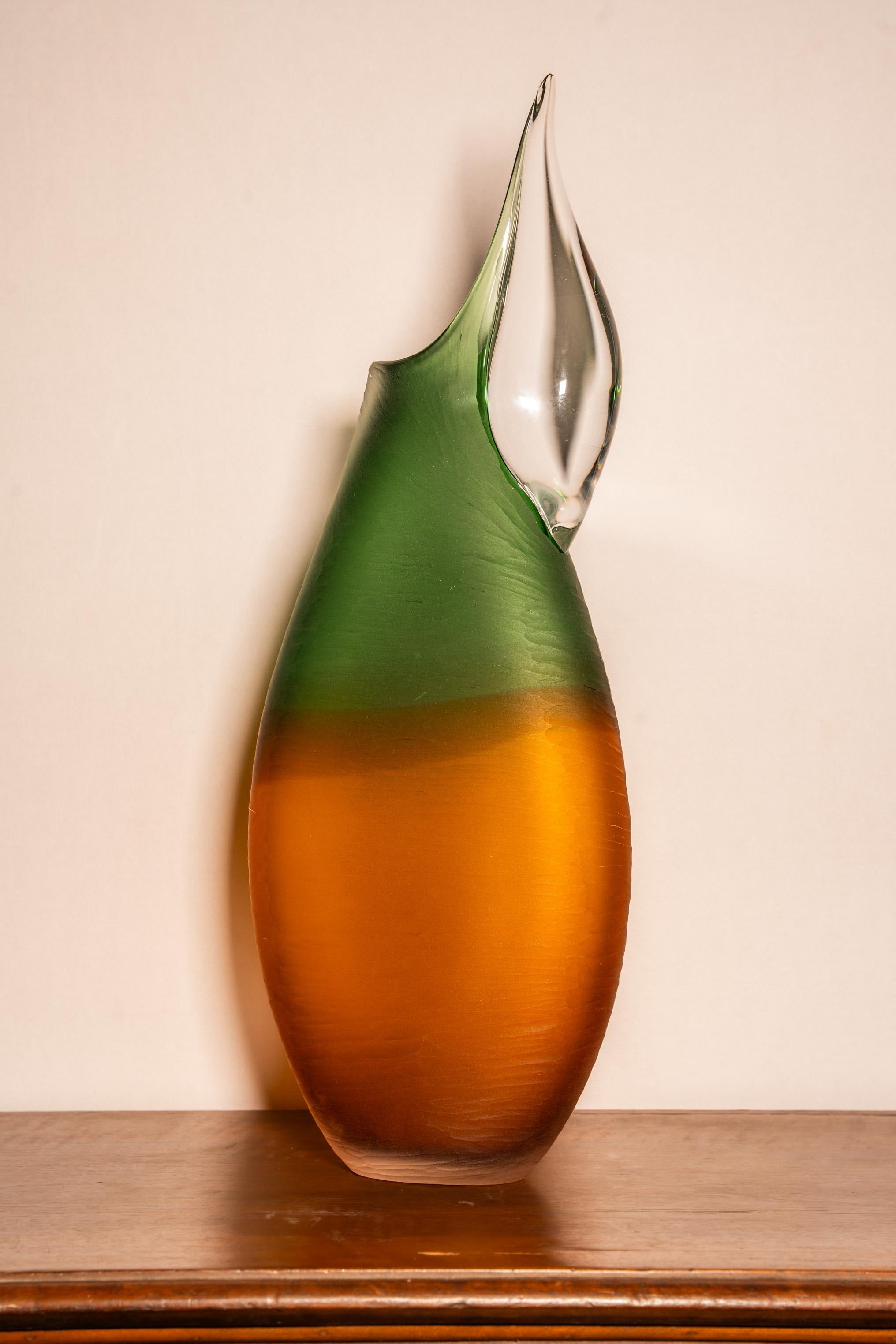 Paolo Crepax vaso ad incalmo in vetro di Murano, Vase (Moderne der Mitte des Jahrhunderts) im Angebot