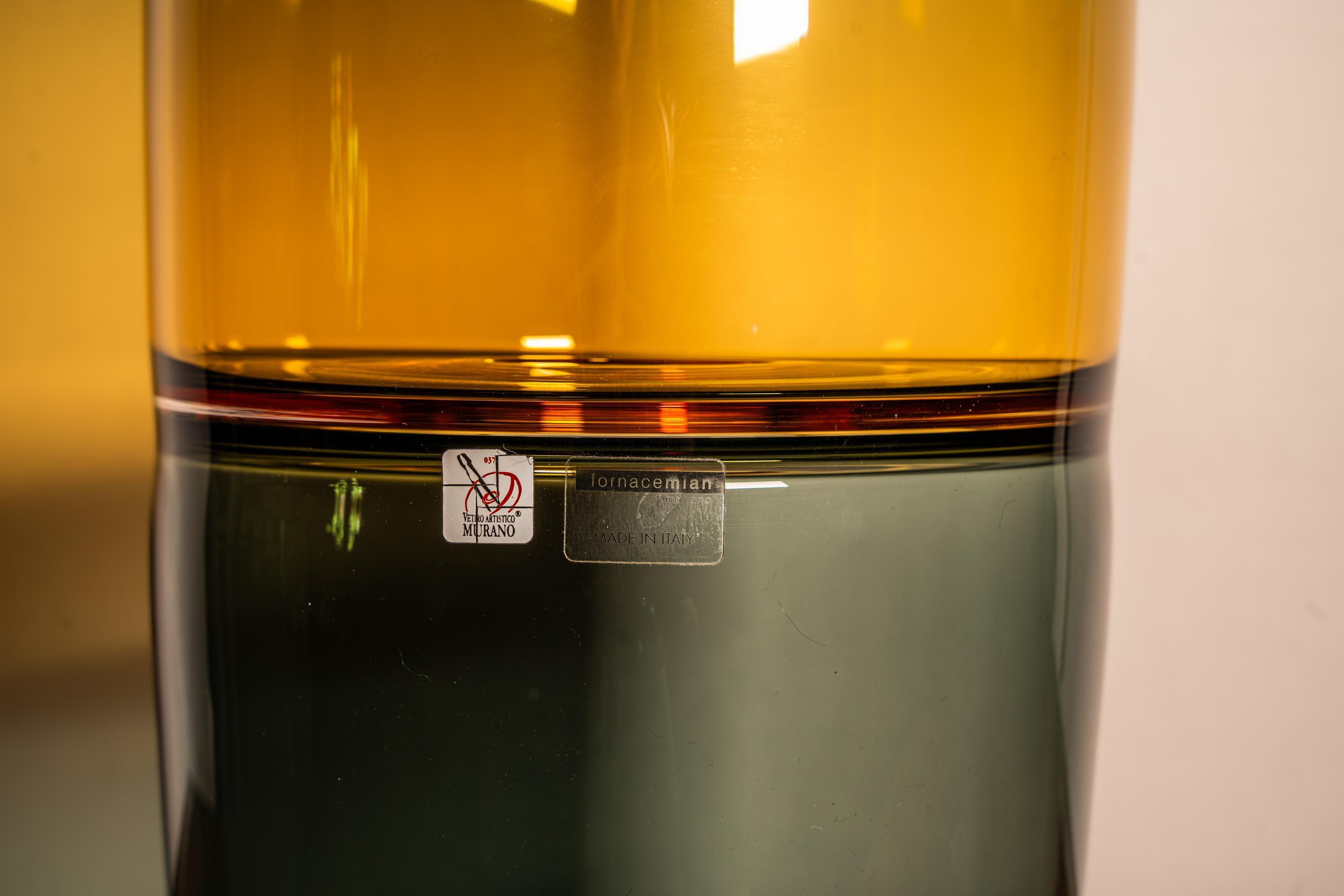 Contemporary Paolo Crepax vaso ad incalmo in vetro di Murano For Sale