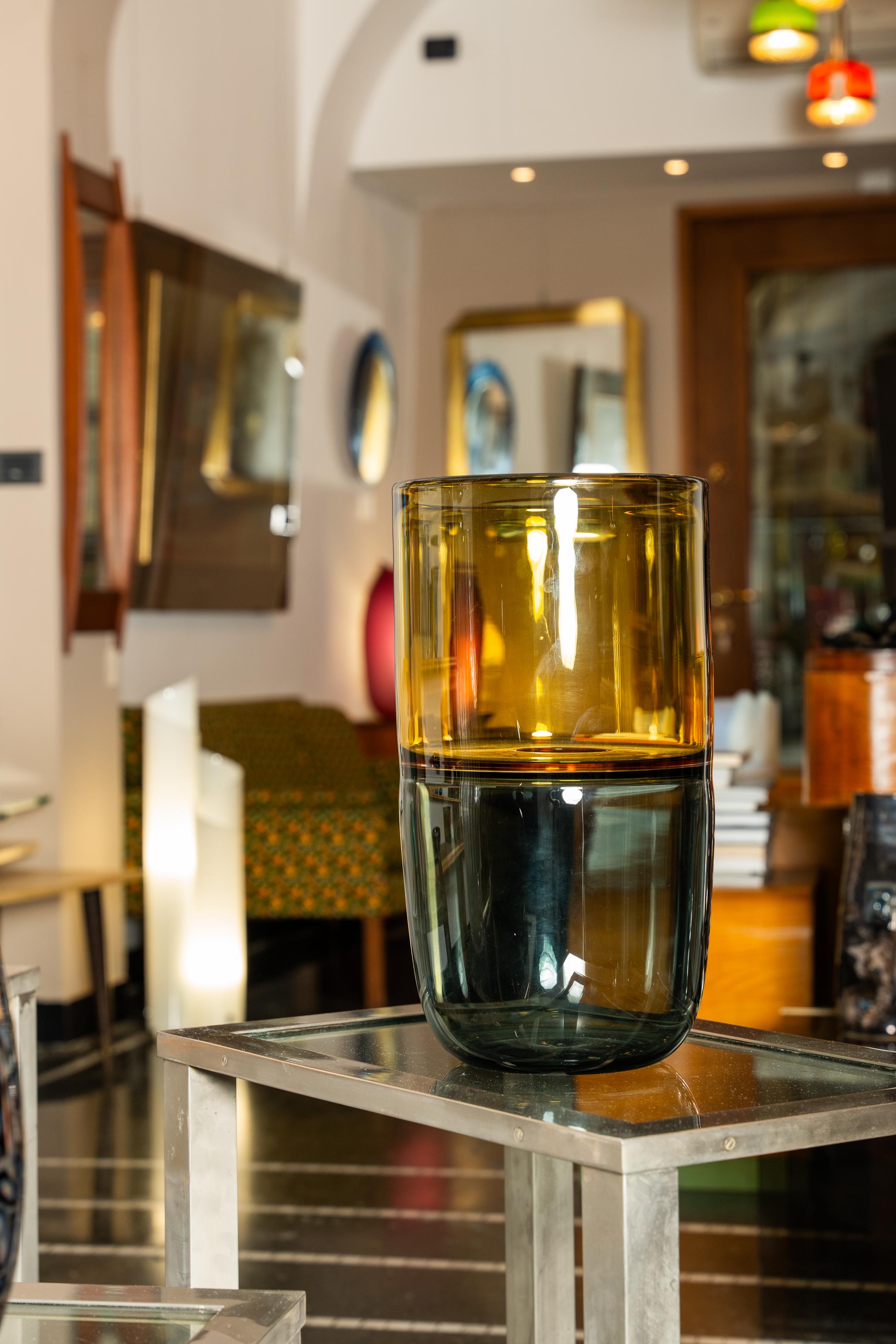 Paolo Crepax vaso ad incalmo in vetro di Murano en venta 1
