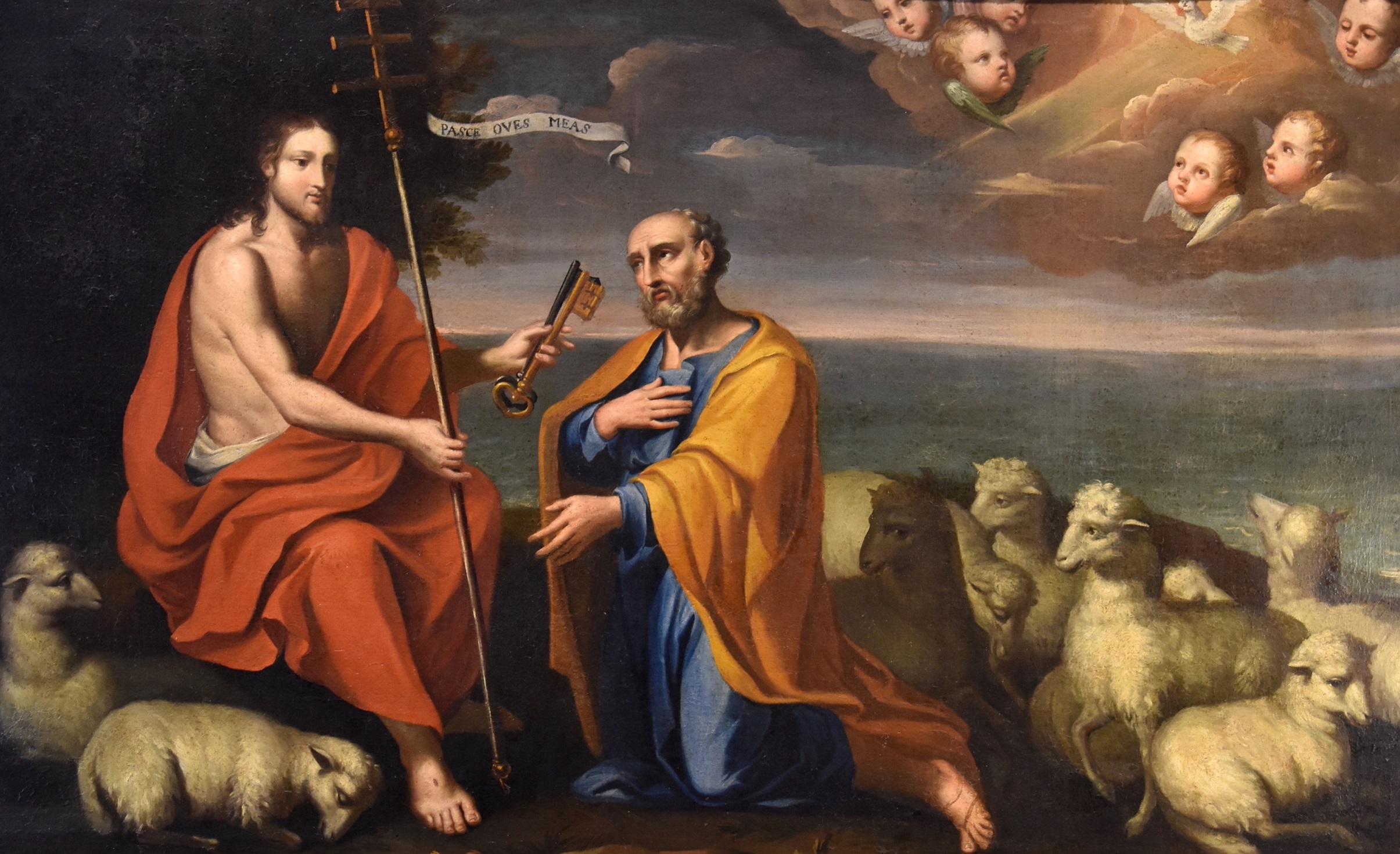 Christ St. Peter De Matteis, Gemälde Öl auf Leinwand 17/18 Jahrhundert, Alter Meister, Italien – Painting von Paolo De Matteis (naples, 1662 - 1728)