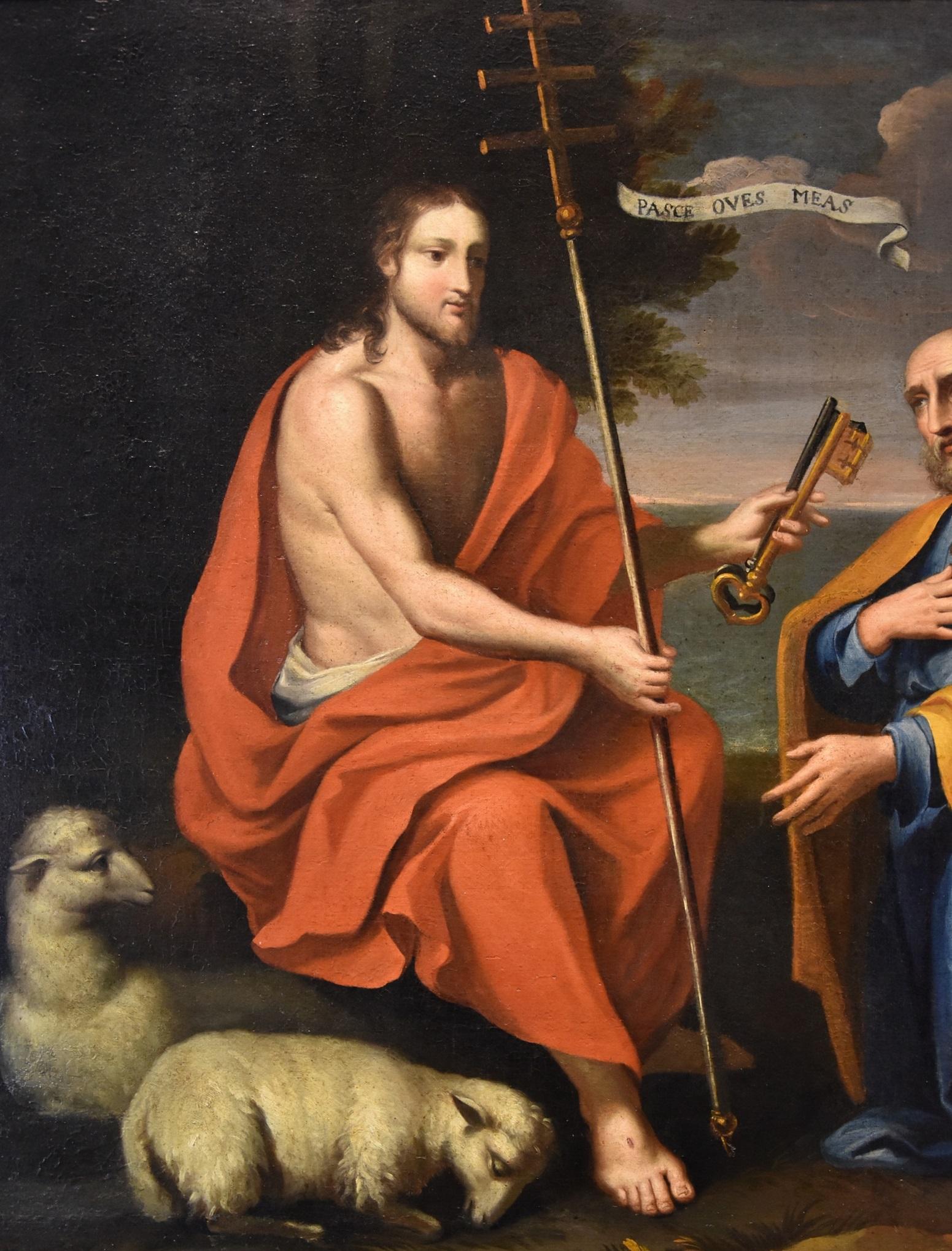 Paolo De Matteis (Neapel, 1662 - Neapel, 1728) wird zugeschrieben
Christus übergibt dem heiligen Petrus die Schlüssel (Schlüsselübergabe)

Öl auf Leinwand
88 x 138 cm / Gerahmt 98 x 149 cm.

Das vorgeschlagene Gemälde ist das Werk eines