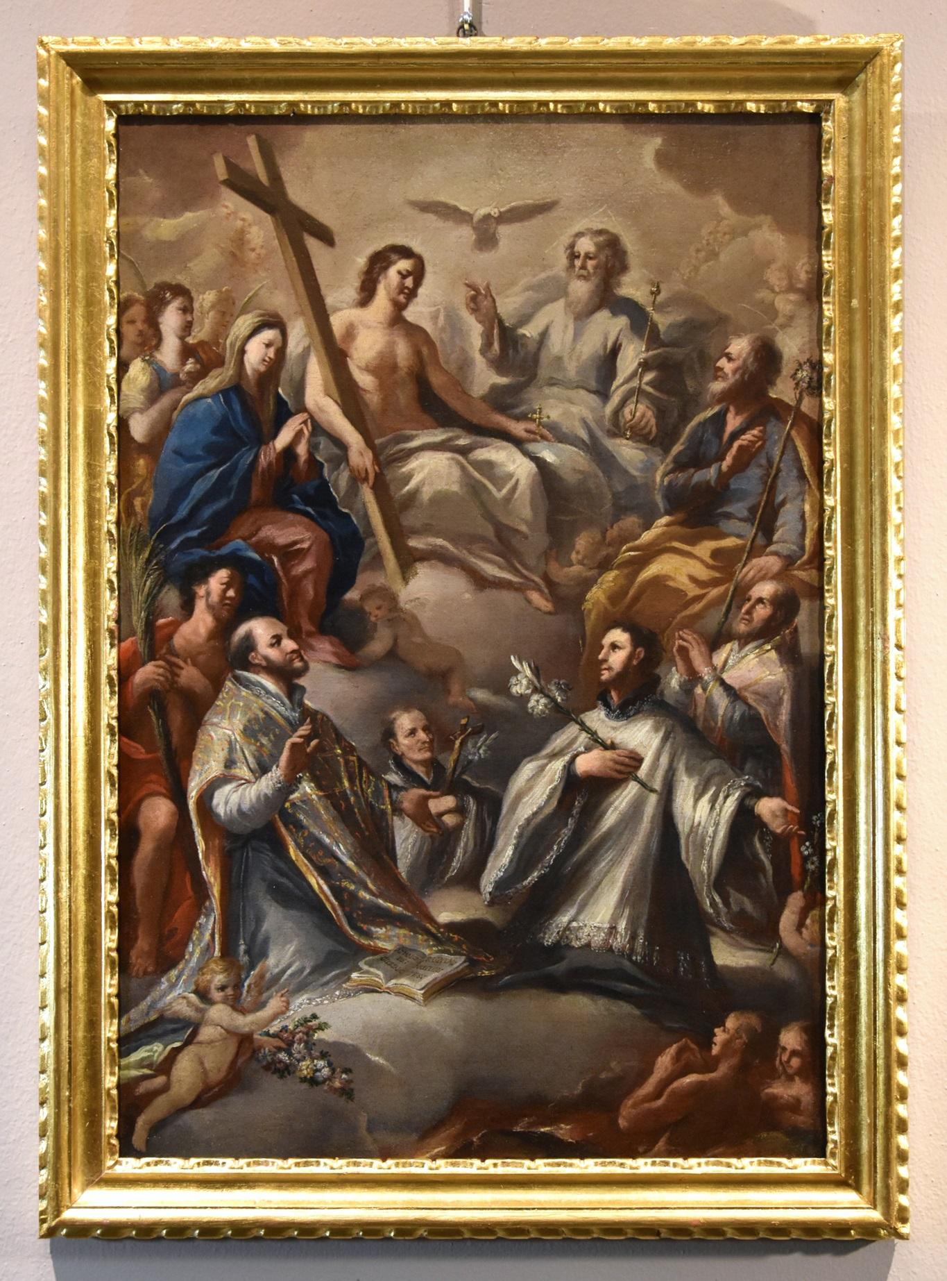 Triumph Trinity Christ De Matteis, Gemälde 17/18. Jahrhundert, Öl auf Leinwand, Alter Meister – Painting von Paolo De Matteis (Piano del Cilento, 1662 - Naples, 1728)