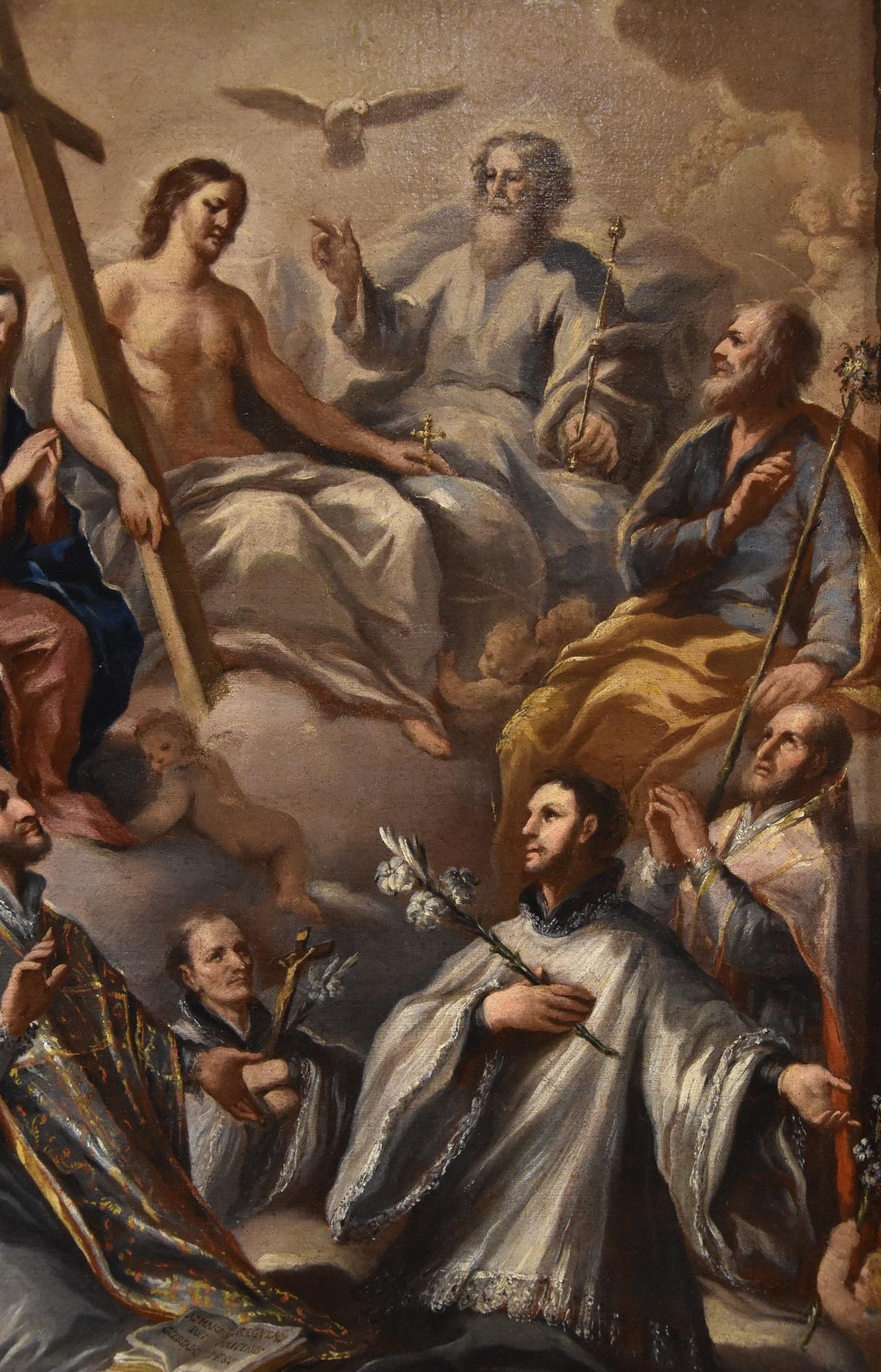 Triumph Trinity Christ De Matteis, Gemälde 17/18. Jahrhundert, Öl auf Leinwand, Alter Meister im Angebot 4
