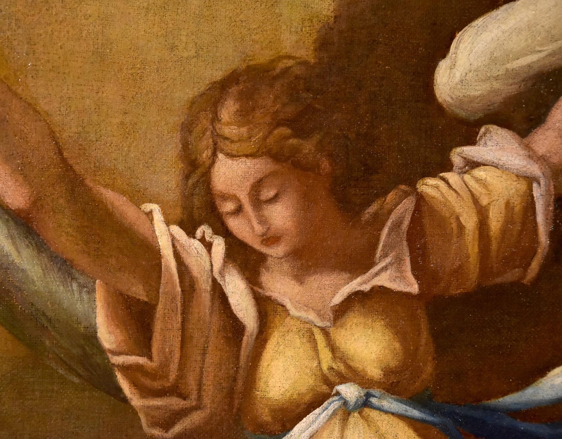 Annunciation De Matteis Paint Oil on canvas Old master 17/18th Century Leonardo For Sale 2