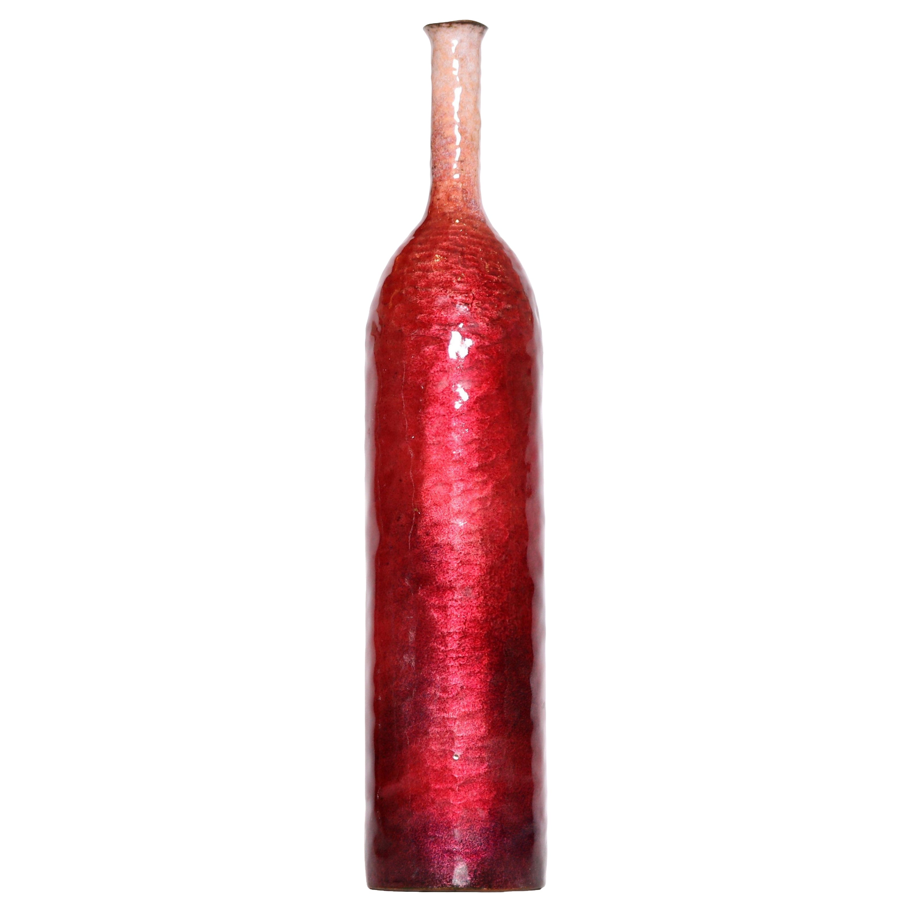 Paolo de Poli (1905-1996) Enameled Copper Bottiglia, Italy For Sale