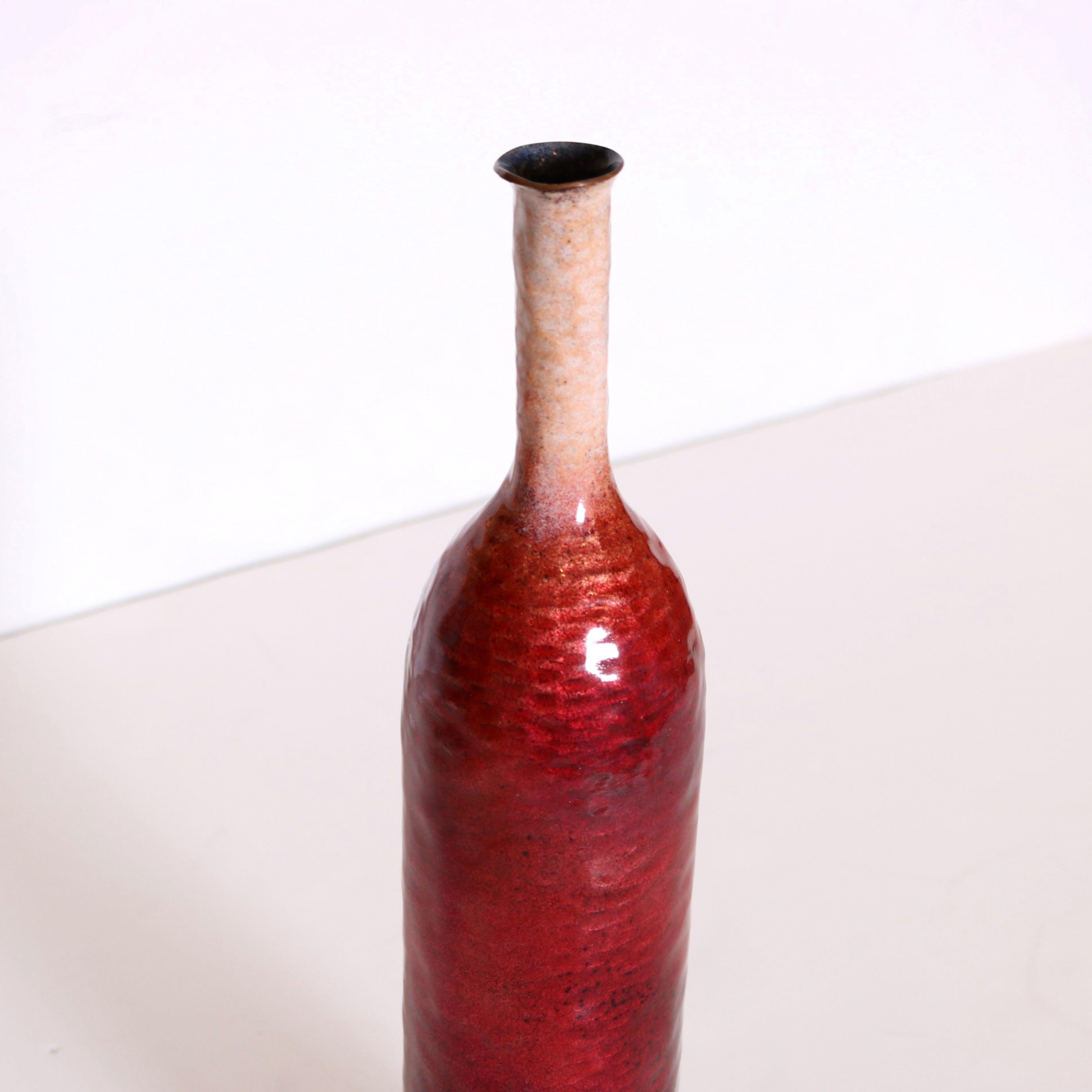 Paolo De Poli (1905-1996) Bottiglia in rame smaltato, Italia In condizioni buone in vendita a New York, NY