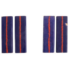 Paolo De Poli, 1950 Italian Design Big Enameled Copper Door Handles