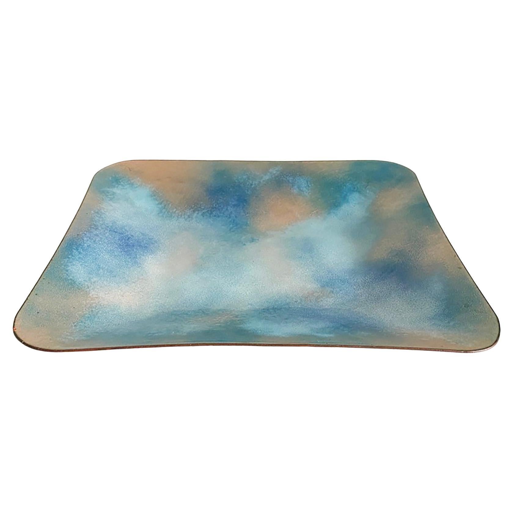 Paolo De Poli Italia Vassoio/ciotola in rame smaltato del metà secolo 12,25" x 10,75"