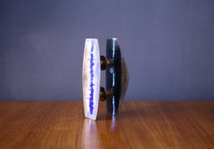 Paolo De Poli pair of multicolor enameled copper door handles Italy 1950s