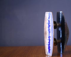 Paolo De Poli pair of multicolor enameled copper door handles Italy 1950s