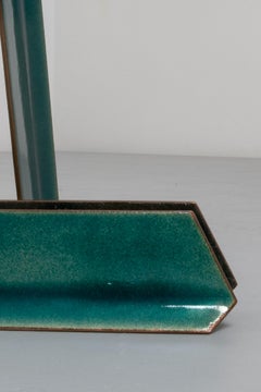 Paolo De Poli Prod, Italy, C. 1970 Pair of Handles in Emerald Green