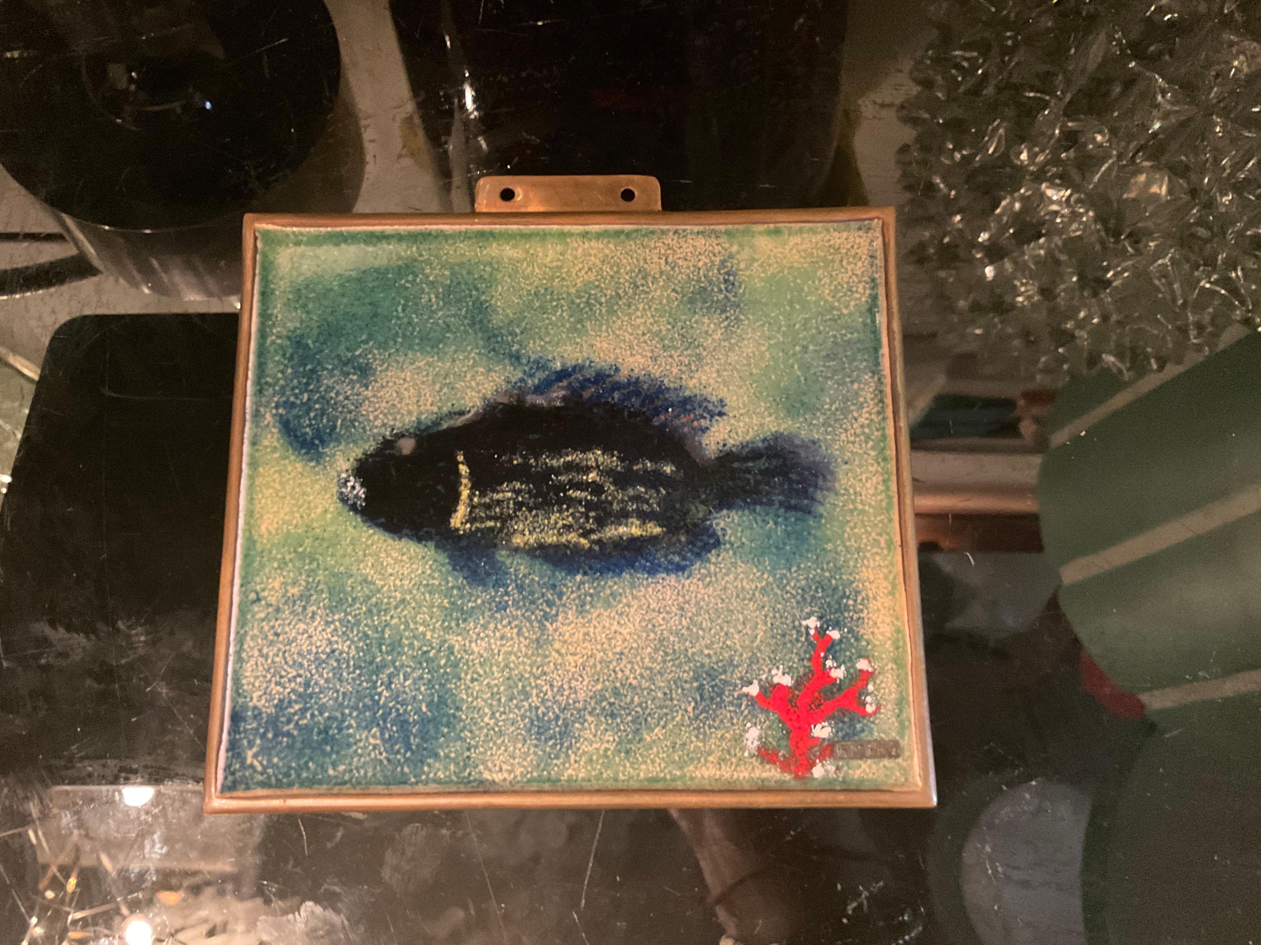 Paolo de Poli - Smalto dipinto a mano su rame disegnato dal artista, che ha collaborato insieme al architetto GIO PONTI nella decorazione di tanti arredi del 900.