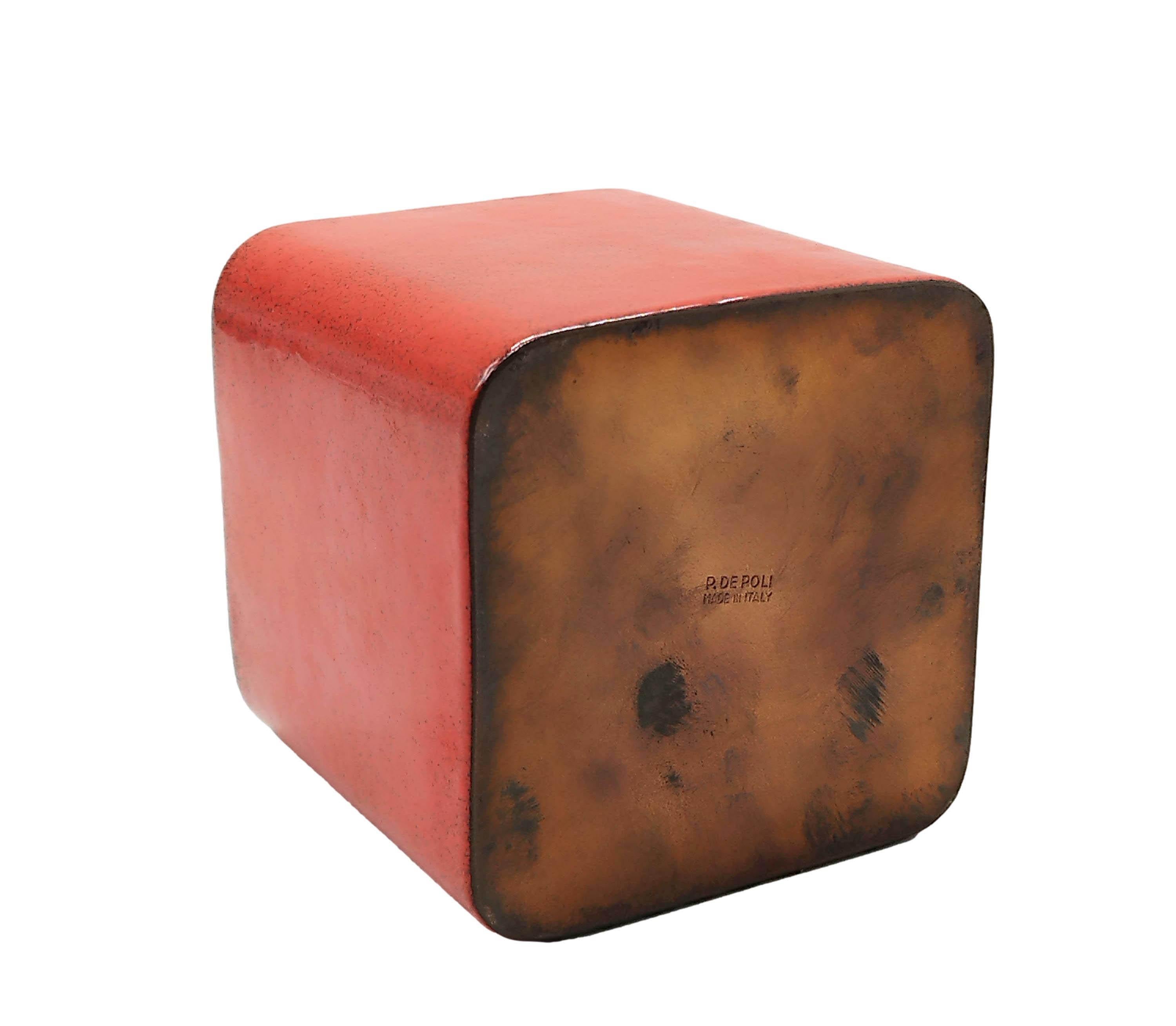 Mid-Century moderno Paolo De Poli Piccolo portavaso in rame smaltato, Italia 1950s in vendita