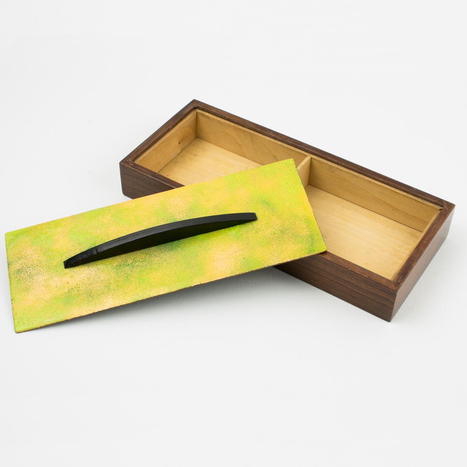 Caja de madera y esmalte Paolo De Poli, años 50 Italiano en venta