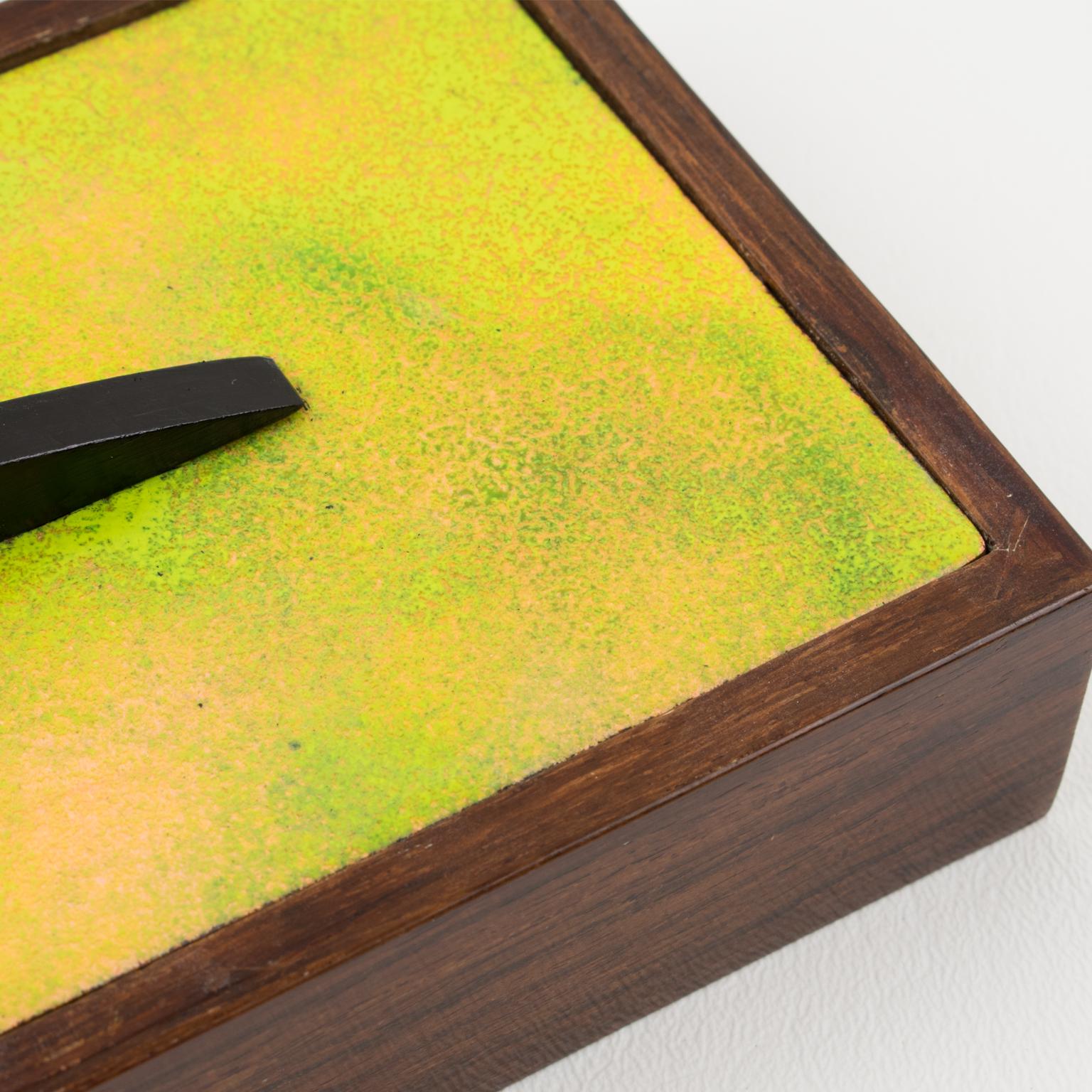 Caja de madera y esmalte Paolo De Poli, años 50 mediados del siglo XX en venta