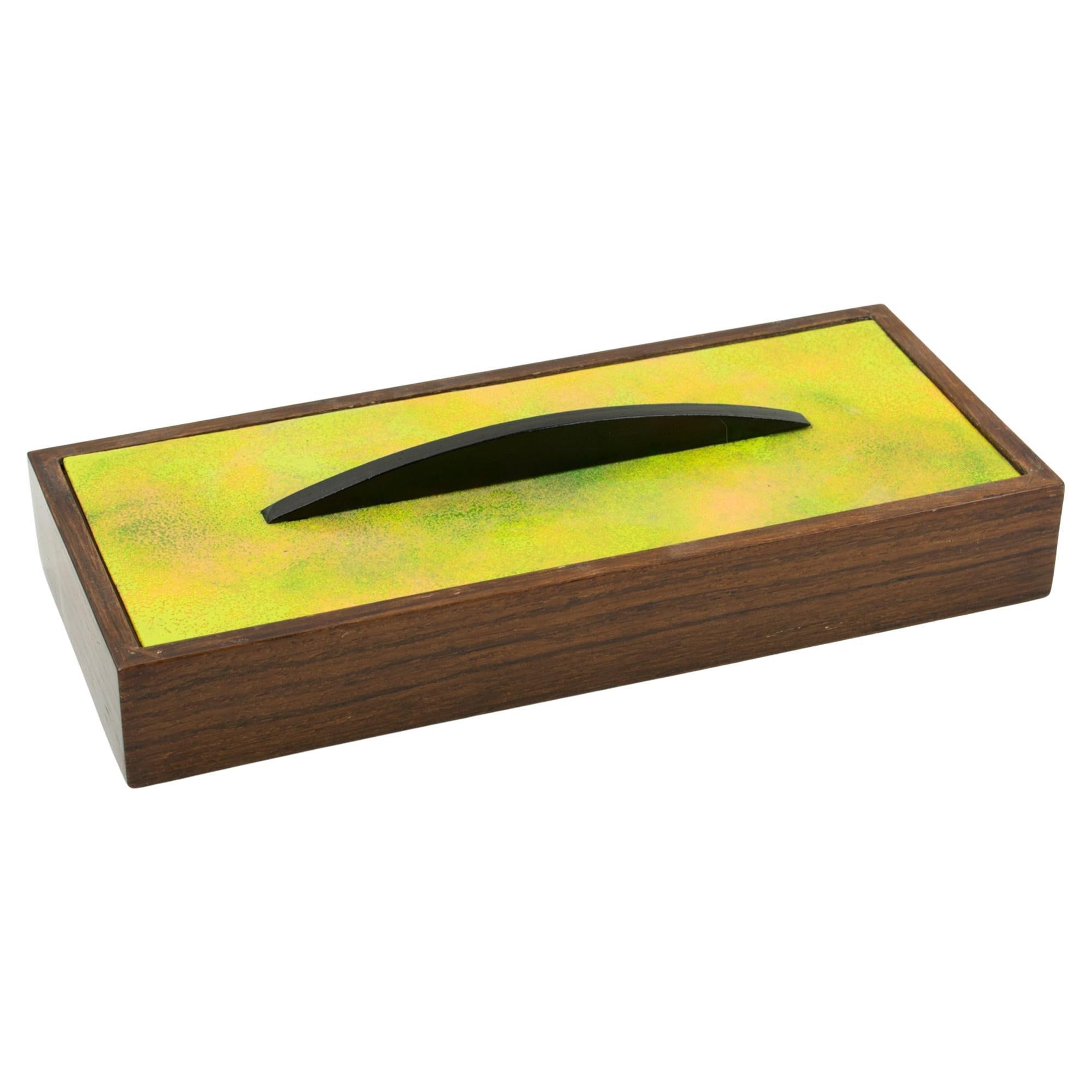 Paolo De Poli Wood and Enamel Box, circa 1950 For Sale