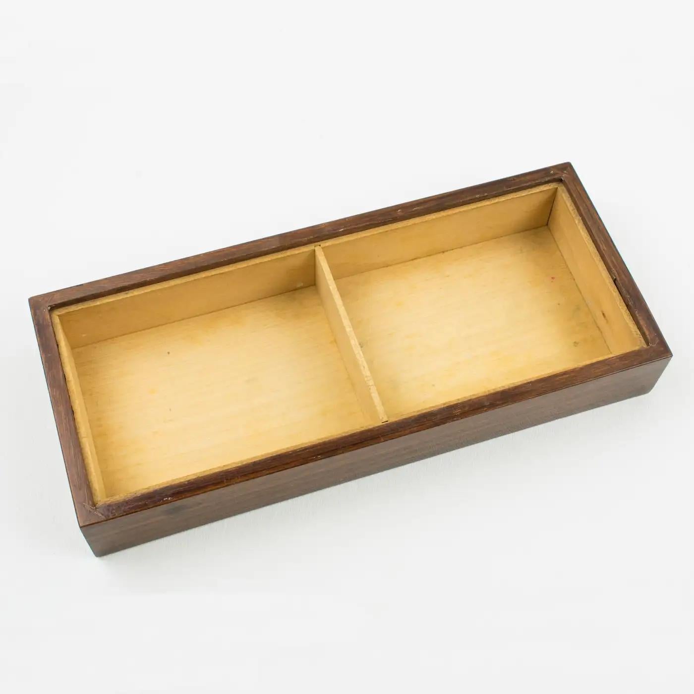 Metal Paolo De Poli Wood and Enamel Box, Italy 1950s For Sale