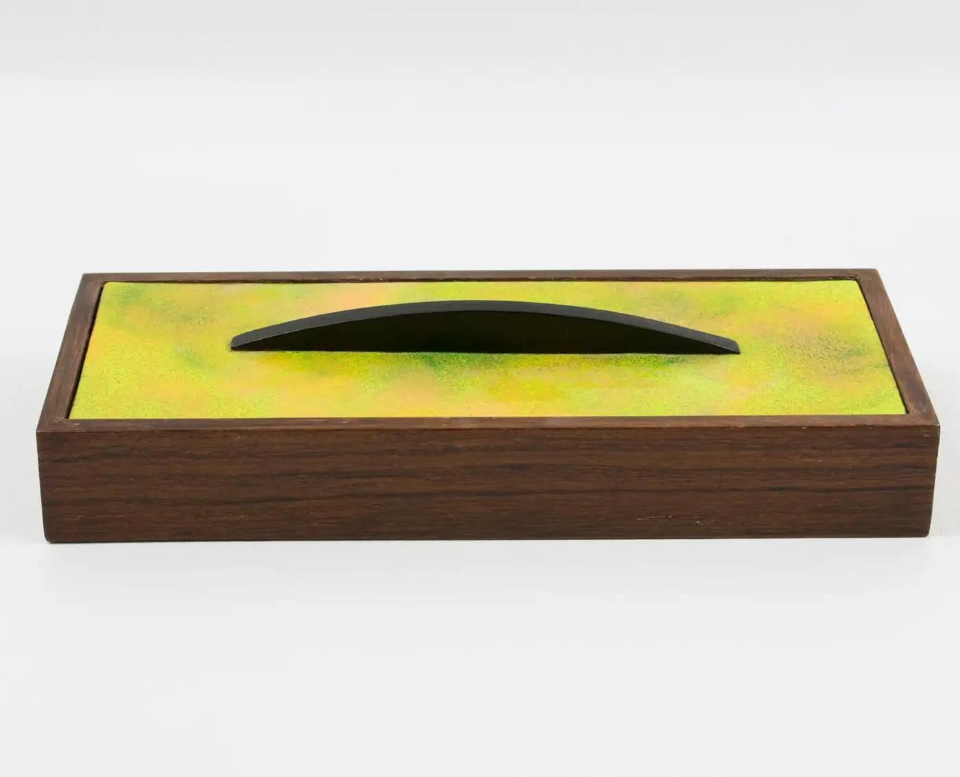 Paolo De Poli, Schachtel aus Holz und Emaille, Italien, 1950er-Jahre im Angebot 2