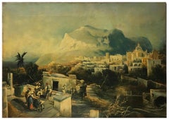 CAPRI -In the Manner of Giacinto Gigante-Posillipo School- Landescape-Painting