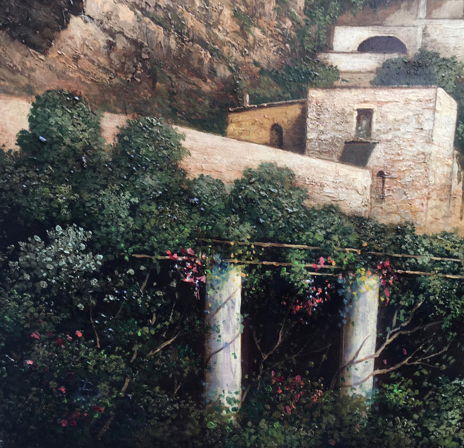 COAST- Posillipo School - Italian Landscape Oil on Canvas Painting For Sale 5