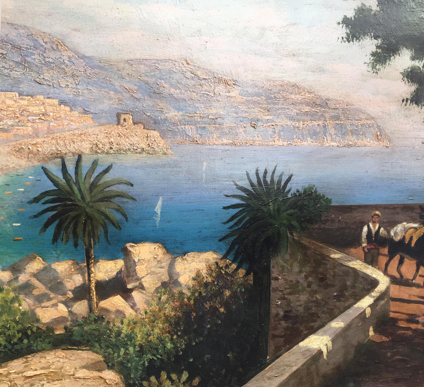 COAST- Posillipo School - Italian Landscape Oil on Canvas Painting For Sale 3
