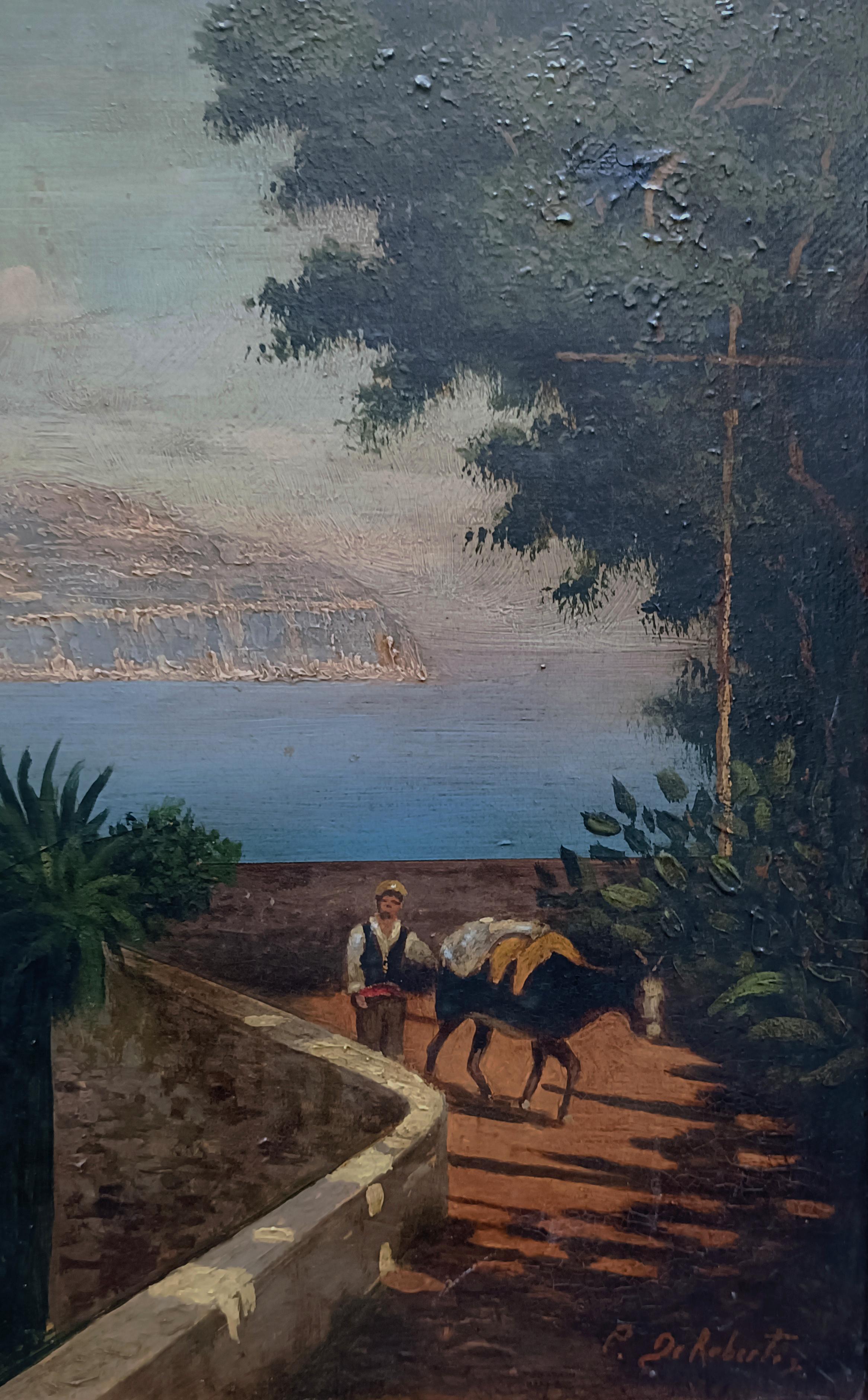 COAST - Scuola di Posillipo - Paesaggio italiano dipinto ad olio su tela in vendita 8
