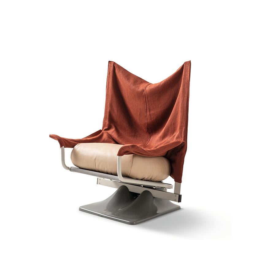 Designed by Paolo Deganello for the Archizoom Group in 1973 as an unorthodox interpretation of the modern design armchair, the audacity of its shapes is echoed in the experimental use of materials. Manufactured by Cassina in Italy.

The AEO chair