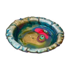 Paolo di Poli enameled copper bowl with organic design , Italy 1960