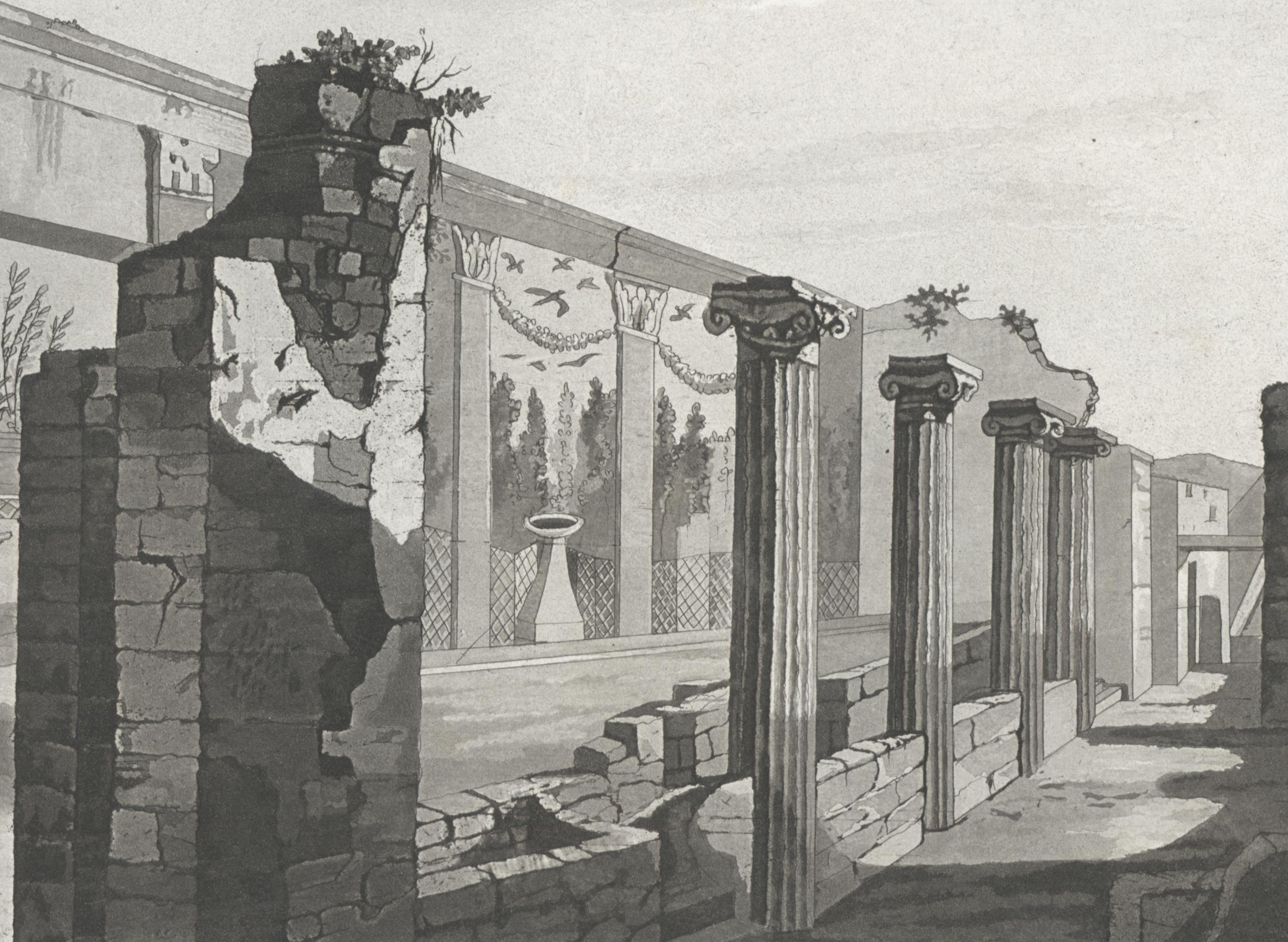 Group of 5 Aquatint Engravings of the Ancient Italian City of Pompei  - Realist Print by  Paolo Fumagalli