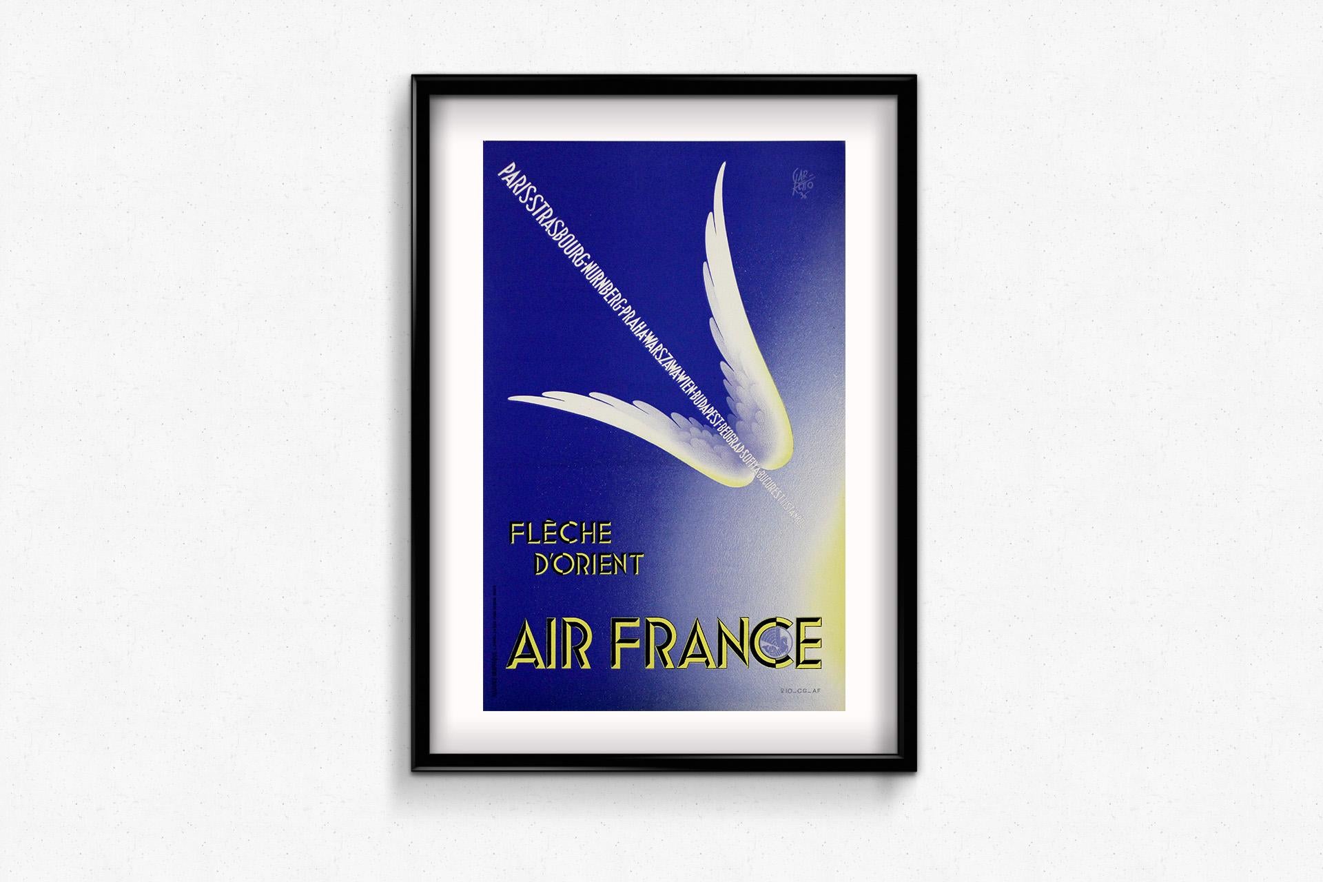 1936 Manifesto originale di Paolo Garretto per Air France: 