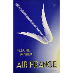 1936 Cartel original de Paolo Garretto para Air France : "La Flecha de Oriente"