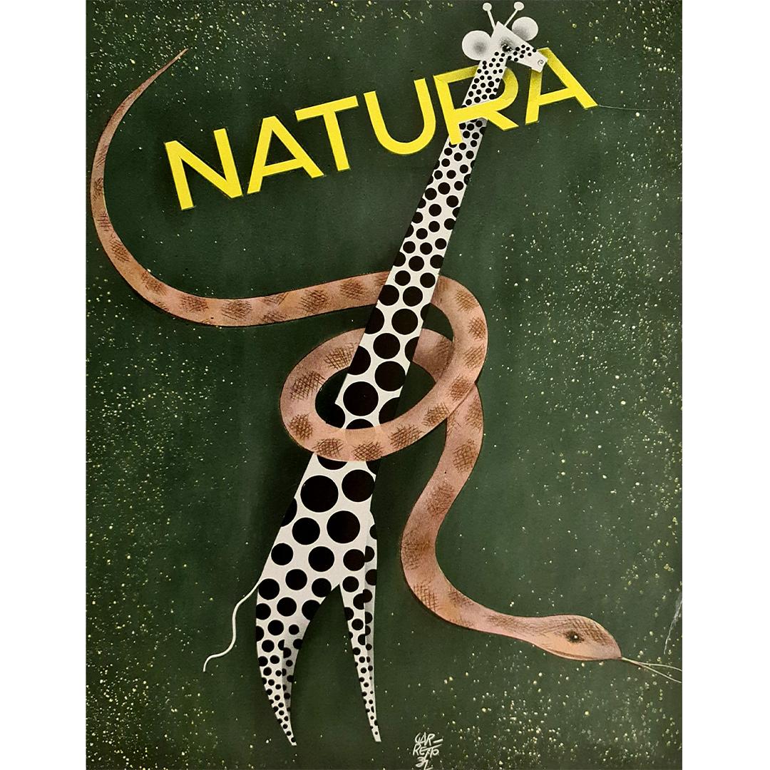 Ein schönes Plakat von Paolo Garretto zur Förderung der Natura-Zeitschrift im Angebot 2