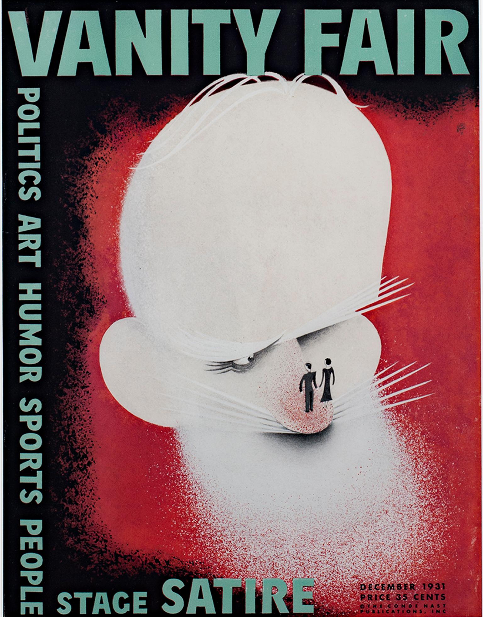 Cette lithographie recto-verso de Paolo Garretto présente au recto une couverture de Vanity Fair intitulée "The Face Off" et au verso une publicité pour les cigarettes Camel. Il a été publié en décembre 1931. 

12 1/2" x 9 1/2" art
Cadre 20 5/8" x