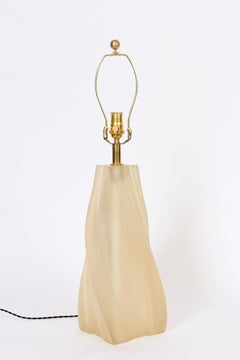 Paolo Gucci Organic Modern Translucent Cream Cast Resin Table Lamp, 1970's