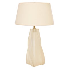 Paolo Gucci Translucent Cream Cast Resin Table Lamp