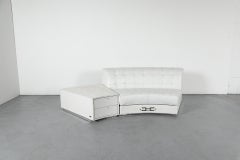 Paolo Gucci White Leather Curved Sofa & Table Set, Formitalia 1991