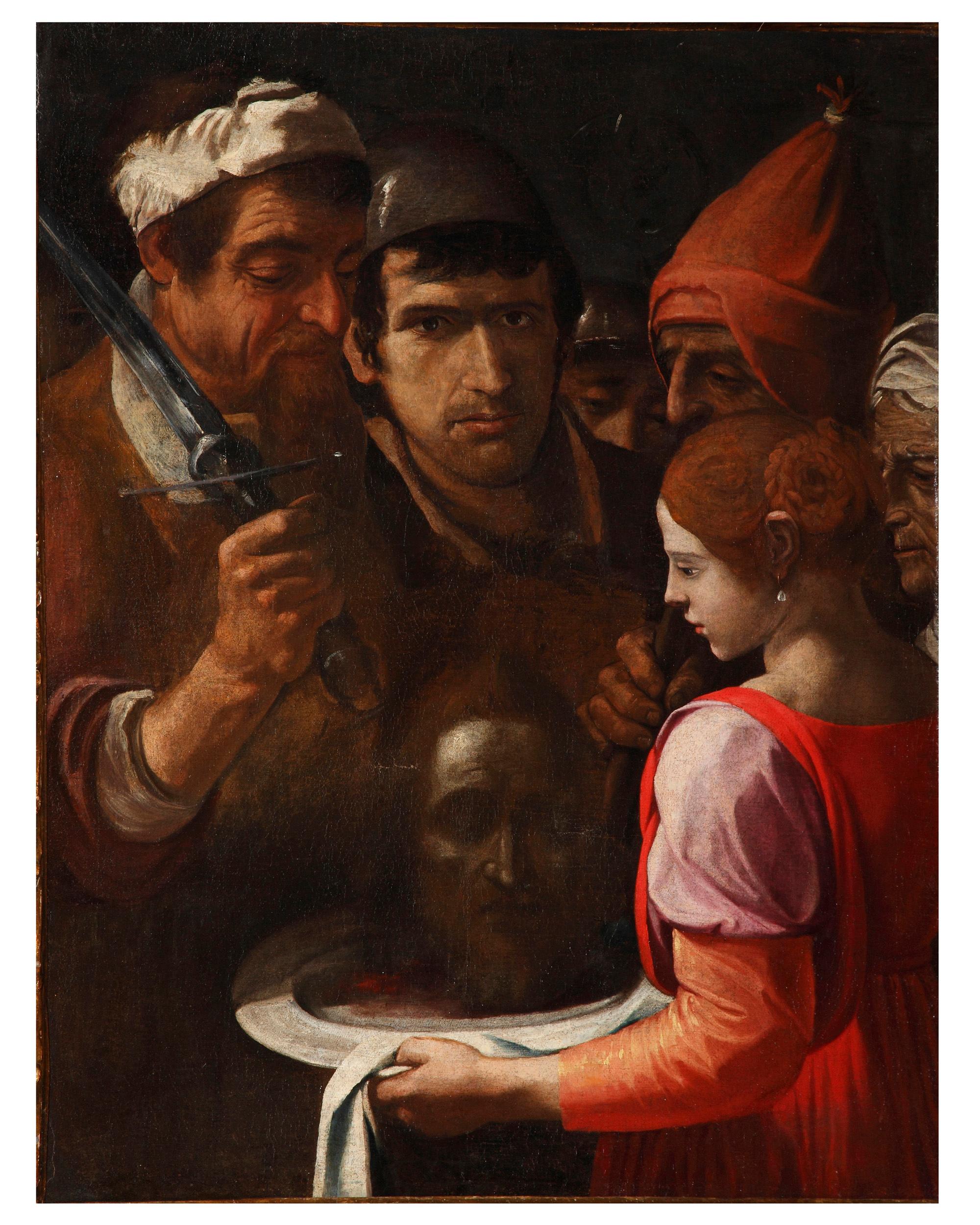 17. Jahrhundert Von Guidotti alias Cavalier Borghese Salomé und der Täufer Öl/Leinwand – Painting von Paolo Guidotti 